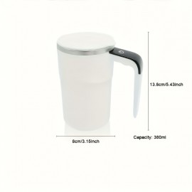 USB充電式自己撹拌コーヒーマグ、温度表示付き - ステンレススチール、マット仕上げ、コーヒー＆プロテインドリンクに最適、理想的なギフト
