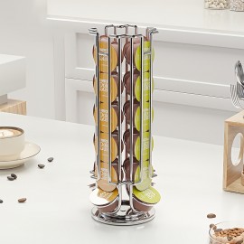 1個 ファリダビオ ドルチェグスト コーヒーカプセル収納ラック - スリークなマルチロウ カウンタートップホルダー、24カプセル収納、耐久性のある金属、キッチン、オフィス、コーヒーショップに最適 - エッセンシャルコーヒーバーアクセサリー、コーヒーバーアクセサリー
