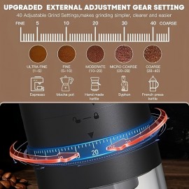 USB充電式の調節可能なセラミックバースト、ボタン操作とクリーニングブラシ付きのポータブルコーヒーグラインダー、旅行や家庭での使用に最適なミニ電動コーヒービーンミル、濃縮コーヒーとドリップコーヒーに最適なエスプレッソメーカー | スリーカフェメーカー | 食品用プラスチックボディ