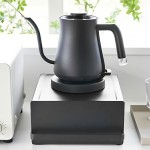 引き出し付き多機能メタルキッチンオーガナイザー - コーヒーマシン、水フィルター、ティーバッグ＆ポッドホルダーに最適なキッチンオーガナイザーと収納