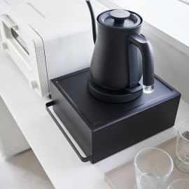 引き出し付き多機能メタルキッチンオーガナイザー - コーヒーマシン、水フィルター、ティーバッグ＆ポッドホルダーに最適なキッチンオーガナイザーと収納