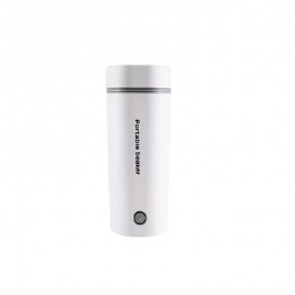 1個 350ml 急煮電気ケトル、取り外し可能なUSプラグ付き、防汚&自動停止、旅行、オフィス、家庭に最適 - ホワイトプラスチック、300W、バッテリー不要、トラベルマグ