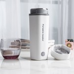 1個 350ml 急煮電気ケトル、取り外し可能なUSプラグ付き、防汚&自動停止、旅行、オフィス、家庭に最適 - ホワイトプラスチック、300W、バッテリー不要、トラベルマグ