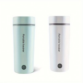 1個 350ml 急煮電気ケトル、取り外し可能なUSプラグ付き、防汚&自動停止、旅行、オフィス、家庭に最適 - ホワイトプラスチック、300W、バッテリー不要、トラベルマグ