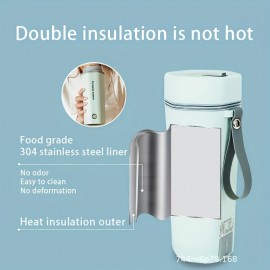 1個 350ml 急煮電気ケトル、取り外し可能なUSプラグ付き、防汚&自動停止、旅行、オフィス、家庭に最適 - ホワイトプラスチック、300W、バッテリー不要、トラベルマグ