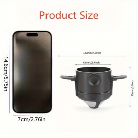 SIMÉLO ステンレス製コーヒーフィルター1個 - オフィス、キャンプ、旅行に便利で使いやすい、白いセラミックカップと互換性あり、どこでも完璧なコーヒーを淹れるための耐久性のあるアクセサリー、コーヒートラベルマグ