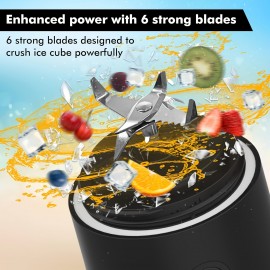 1pc ポータブル USB 充電ブレンダー 6 ブレードシステム、透明ボディ、簡単にクリーニング - 家庭、キッチン、旅行、パーティーに最適 - 完璧なホリデーギフト、旅行ブレンダー | モダンキッチンアピアンス | 耐久性のあるプラスチックブレンダー