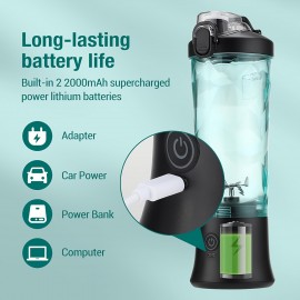 1pc ポータブル USB 充電ブレンダー 6 ブレードシステム、透明ボディ、簡単にクリーニング - 家庭、キッチン、旅行、パーティーに最適 - 完璧なホリデーギフト、旅行ブレンダー | モダンキッチンアピアンス | 耐久性のあるプラスチックブレンダー
