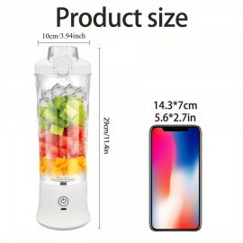 1pc ポータブル USB 充電ブレンダー 6 ブレードシステム、透明ボディ、簡単にクリーニング - 家庭、キッチン、旅行、パーティーに最適 - 完璧なホリデーギフト、旅行ブレンダー | モダンキッチンアピアンス | 耐久性のあるプラスチックブレンダー
