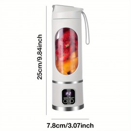 ジェナイ HS-860 ポータブル柑橘ジューサー 2-in-1 電動ジューサー 450ml 容量 USB充電式 1300mAh リチウムバッテリー 分離式デザイン 滑り止めベース ボタン操作 簡単お手入れ 食品グレードABSカップ - 加熱不要