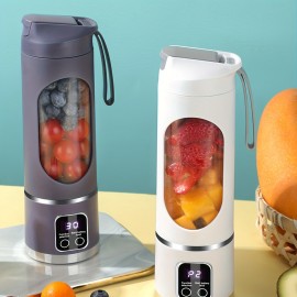 ジェナイ HS-860 ポータブル柑橘ジューサー 2-in-1 電動ジューサー 450ml 容量 USB充電式 1300mAh リチウムバッテリー 分離式デザイン 滑り止めベース ボタン操作 簡単お手入れ 食品グレードABSカップ - 加熱不要