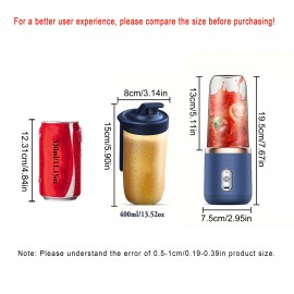 ポータブルUSB充電式ジューサーカップ：外出先のスムージーやジュースに最適