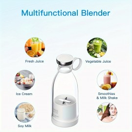 350ml ポータブル電動ワイヤレスミニフルーツブレンダージューサー - 持ち運びに最適！