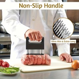 ステンレス製48針肉柔らか機 - 完璧な柔らか肉のための必須キッチンガジェット、肉柔らか機