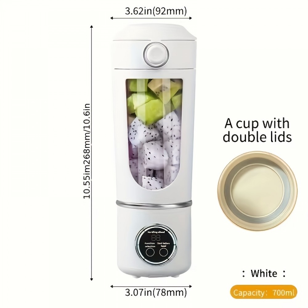 ポータブルブレンダーと柑橘類ジューサー、0.5-1L容量、取り外し可能な食品グレードABSカップ、1500mAh充電式リチウム電池、USB充電、タッチコントロール、お手入れ簡単、スムージー、シェイク、氷砕きに