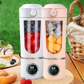 ポータブルブレンダーと柑橘類ジューサー、0.5-1L容量、取り外し可能な食品グレードABSカップ、1500mAh充電式リチウム電池、USB充電、タッチコントロール、お手入れ簡単、スムージー、シェイク、氷砕きに