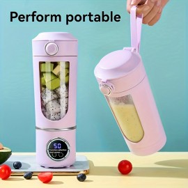 ポータブルブレンダーと柑橘類ジューサー、0.5-1L容量、取り外し可能な食品グレードABSカップ、1500mAh充電式リチウム電池、USB充電、タッチコントロール、お手入れ簡単、スムージー、シェイク、氷砕きに