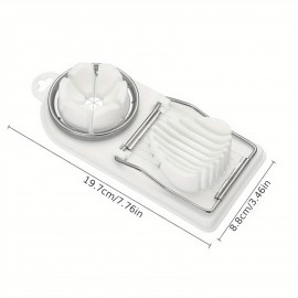 家庭用多機能卵切り器1個、ハードボイルド卵用卵スライサー、2 in 1 卵チョッパー/ディバイダー/ディーサー/カッター、キッチンガジェット、7.76*3.46インチ/19.7*8.8cm、PP（ポリプロピレン）製、未充電、無マグネシウムロッド/フリント、食品接触安全