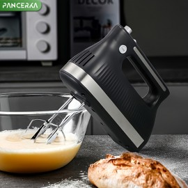 パンセルカ 300W 電動ハンドミキサー、ホイップ付き、スナップオン収納ケース＆伝統的なビーター - 効率的な混合用エルゴノミックブラックキッチンミキサー、追加のホイップ付属、ベーキング＆クッキングに最適、スタイリッシュな家電製品 | 頑丈なハンドル構造、ベーキング用ミキサー