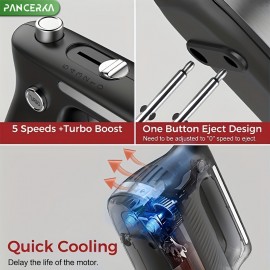 パンセルカ 300W 電動ハンドミキサー、ホイップ付き、スナップオン収納ケース＆伝統的なビーター - 効率的な混合用エルゴノミックブラックキッチンミキサー、追加のホイップ付属、ベーキング＆クッキングに最適、スタイリッシュな家電製品 | 頑丈なハンドル構造、ベーキング用ミキサー