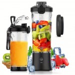 1pc 携帯用ブレンダー、20oz 多機能ハンドヘルドジューサーミキサー、ミニ電気飲料カップ、2000mAhリチウムバッテリー内蔵USB充電式、滑り止めベース、お手入れ簡単、プッシュボタン制御、≤36V - 0.5L 容量