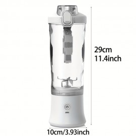 1pc 携帯用ブレンダー、20oz 多機能ハンドヘルドジューサーミキサー、ミニ電気飲料カップ、2000mAhリチウムバッテリー内蔵USB充電式、滑り止めベース、お手入れ簡単、プッシュボタン制御、≤36V - 0.5L 容量
