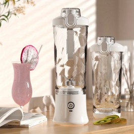 1pc 携帯用ブレンダー、20oz 多機能ハンドヘルドジューサーミキサー、ミニ電気飲料カップ、2000mAhリチウムバッテリー内蔵USB充電式、滑り止めベース、お手入れ簡単、プッシュボタン制御、≤36V - 0.5L 容量