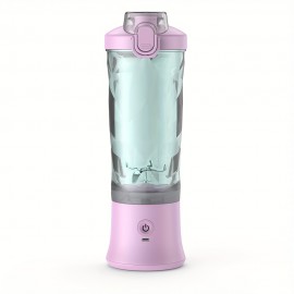 1pc 携帯用ブレンダー、20oz 多機能ハンドヘルドジューサーミキサー、ミニ電気飲料カップ、2000mAhリチウムバッテリー内蔵USB充電式、滑り止めベース、お手入れ簡単、プッシュボタン制御、≤36V - 0.5L 容量