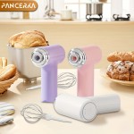 PANCERKA USB充電式ワイヤレスハンドヘルド電動エッグビーター、多機能泡立て器ミキサー、コンパクトで使いやすく省スペース、コーヒー、カプチーノ、クリーム、ベーキング、キッチン用