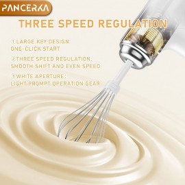 PANCERKA USB充電式ワイヤレスハンドヘルド電動エッグビーター、多機能泡立て器ミキサー、コンパクトで使いやすく省スペース、コーヒー、カプチーノ、クリーム、ベーキング、キッチン用