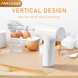 PANCERKA USB充電式ワイヤレスハンドヘルド電動エッグビーター、多機能泡立て器ミキサー、コンパクトで使いやすく省スペース、コーヒー、カプチーノ、クリーム、ベーキング、キッチン用