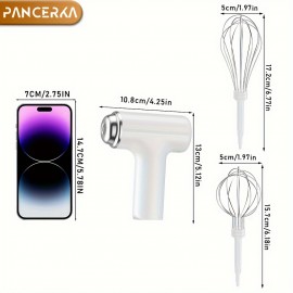 PANCERKA USB充電式ワイヤレスハンドヘルド電動エッグビーター、多機能泡立て器ミキサー、コンパクトで使いやすく省スペース、コーヒー、カプチーノ、クリーム、ベーキング、キッチン用