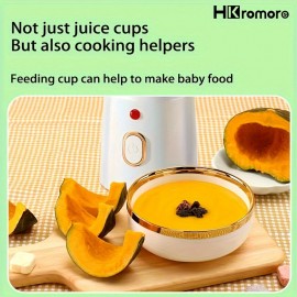 HKromore ポータブルデュアルカップジューサー - 450ml、USB充電式、学生＆家庭用に最適、食品グレードPP素材の多機能