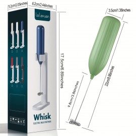 ララユアン ハンドヘルド電動ミルクフォーマー - ステンレス製、電池式（電池は含まれません） - コーヒー、ラテ、カプチーノ＆チョコレートフォームに最適