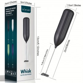 ララユアン ハンドヘルド電動ミルクフォーマー - ステンレス製、電池式（電池は含まれません） - コーヒー、ラテ、カプチーノ＆チョコレートフォームに最適