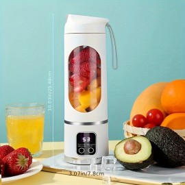 ポータブルUSB充電式ブレンダー＆ジューサー - お手入れ簡単、フルーツ＆野菜ドリンク、ミルクシェイクに最適 - 容量10.14ozから16.91oz