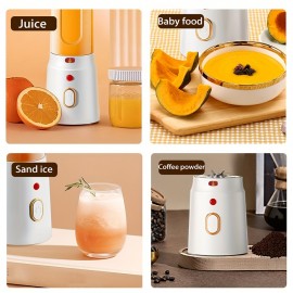 1個/450ml、ジューサー、2つのカップ付き、ポータブルUSB充電式ミニブレンダーフレッシュジュースカップ、ワイヤレスポータブルジュース、ボーナスポータブルカップカバー、スムージーとシェイク用のパーソナルサイズブレンダー、キッチン、ホーム、旅行用のホームフルーツブレンダー