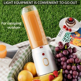 1個/450ml、ジューサー、2つのカップ付き、ポータブルUSB充電式ミニブレンダーフレッシュジュースカップ、ワイヤレスポータブルジュース、ボーナスポータブルカップカバー、スムージーとシェイク用のパーソナルサイズブレンダー、キッチン、ホーム、旅行用のホームフルーツブレンダー