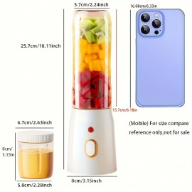 MOMMED ポータブル電動ジューサーカップセット、デュアルコンテナ付き - USB充電式、スムージー＆シェイク用マルチファンクションブレンダー - 家庭、寮、旅行に最適 - 健康愛好家への完璧なギフト