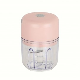 1個のコンパクトな250mL USB充電式電動ガーリックチョッパー - チリ、ショウガ、野菜用のポータブルで耐久性のあるフードプロセッサー、交換可能なブレード、リチウムポリマーバッテリー