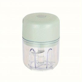 1個のコンパクトな250mL USB充電式電動ガーリックチョッパー - チリ、ショウガ、野菜用のポータブルで耐久性のあるフードプロセッサー、交換可能なブレード、リチウムポリマーバッテリー