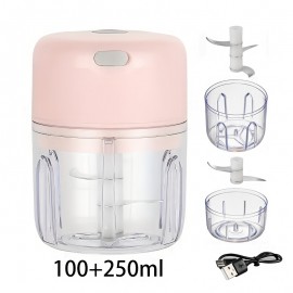 1個のコンパクトな250mL USB充電式電動ガーリックチョッパー - チリ、ショウガ、野菜用のポータブルで耐久性のあるフードプロセッサー、交換可能なブレード、リチウムポリマーバッテリー