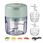 1個のコンパクトな250mL USB充電式電動ガーリックチョッパー - チリ、ショウガ、野菜用のポータブルで耐久性のあるフードプロセッサー、交換可能なブレード、リチウムポリマーバッテリー